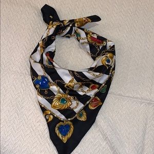 Victoria’s Secret square scarf. Black/cream/gold
